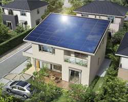 片流れ屋根太陽光発電画像